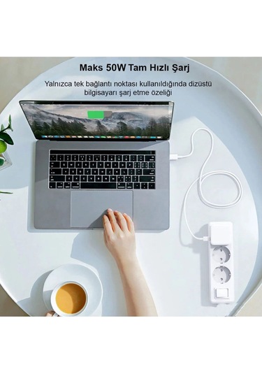 50 W Çift Usb-c Bağlantı Noktalı Güç Adaptörü