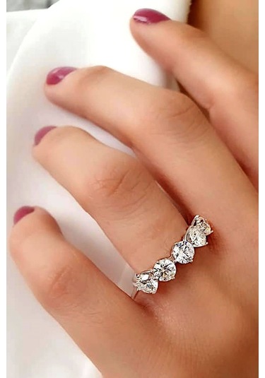 Sky Dıamond Gümüş Beş Taş Yüzük (474423607)