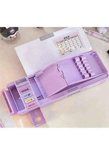 Agoodshop Çok Fonksiyonlu Şifreli Kalem Kutusu Mor Mor
