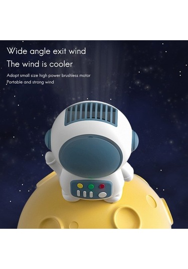 Karikatür Astronot El Mini Fan Taşınabilir Yapraksız Sessiz Usb Şarj Fanı Ev Ofis Okul Için Mavi 7t0h7w Var Ayaklı Mavi 20 Adetten Az