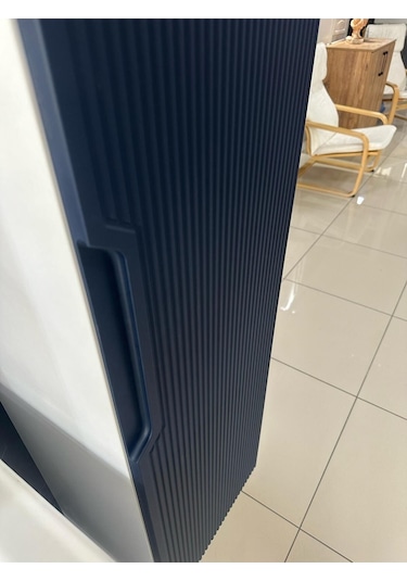 Banyo Dolabı Aynalı Boy Dolaplı Membran Kapaklı 65 Cm Mavi