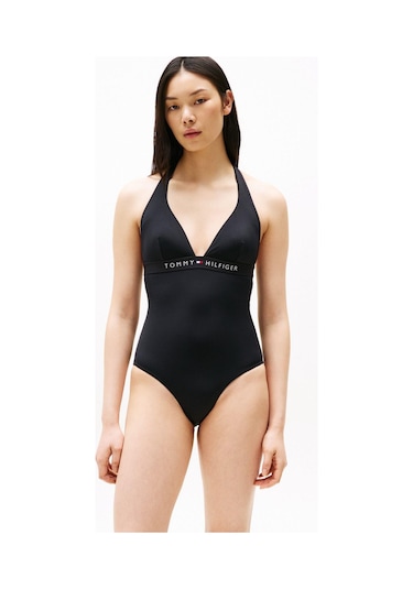 Tommy Hilfiger Tommy Hılfıger Halter One Pıece Ext Sızes Mayo-7032 Black
