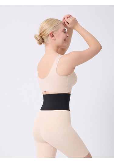 Serone Kısa Model Esnek Yapılı Bel Şekillendirici Spor Korse Siyah Renk Siyah