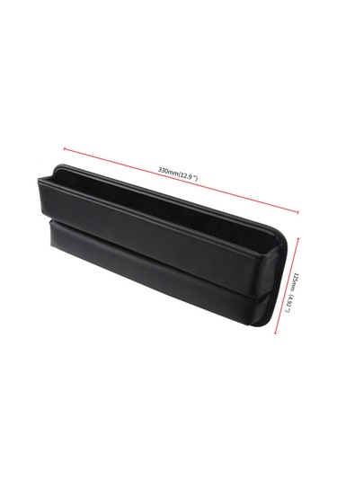 Suofeng Siyah Deri Araba Koltuk Aralığı Dolgusu Organizatörü - 33cm Araç Çekmecesi Depolama Kutusu