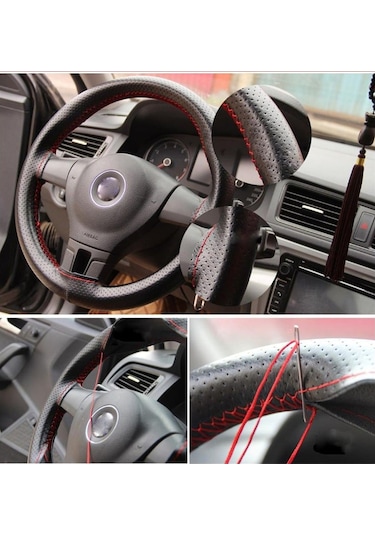 Deri Direksiyon Kılıfı - Dikmeli Deri Direksiyon Kılıfı