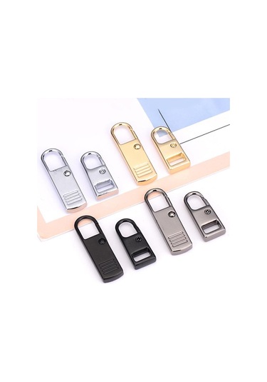 Suntek 6 Adet Metal Ayrılabilir Fermuar Etiketleri Giyim Gümüş S Için Tamir Çekme Sekmeleri