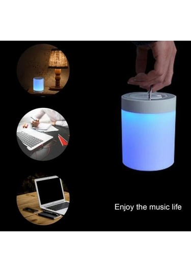 Yeni Akıllı Müzik Lambası Bluetooth Hoparlör 7 Renk Led Işıklar Mic Tf İle Kablosuz Taşınabilir Subwoofer