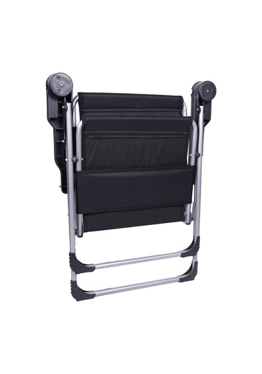 Alin Metal Kamp Sandalyesi 2''li Lüks Bardaklı Kamp Sandalyesi Ve Masa Set Puy-01 Siyah Siyah