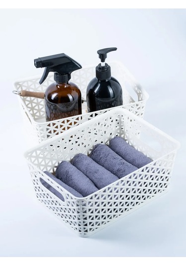 Ilan-plast Saklama Sepetleri, Sette 4 Adet, Beyaz Renk. 331612982 Süper Beyaz