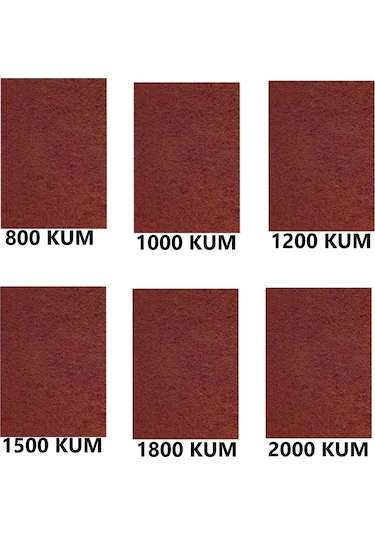 Su Zımparası, Yumuşak Kağıt, Yüksek Kalite 23x28 Cm 800,1000,1200,1500,1800,2000 Kum 6 Parça
