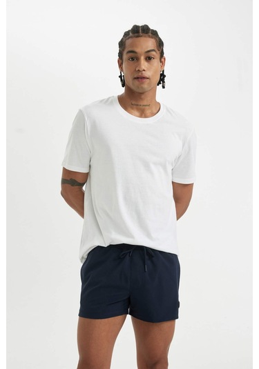 DeFactoFit Andy Baskılı Esnek Dokulu Kısa Boy Sporcu Deniz Şortu B5987AX24HSNV146 Lacivert