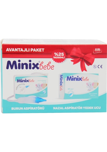 Minixbebe Nazal Burun Aspiratörü Ve Yedek Ucu 10 Lu Avantajlı Paket