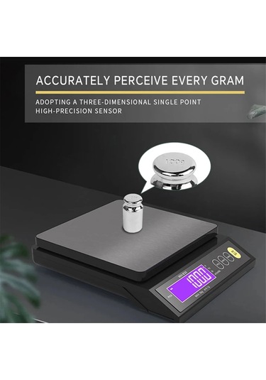 Dijital Terazi Şarj Edilebilir Elektrikli Terazi 10kg 0.1g Siyah