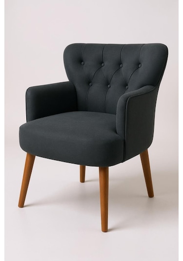 Roma Berjer - Modern Tekli Koltuk - Babyface Kumaş - Antrasit