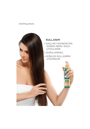 Keratin & Argan Onarıcı Şampuan 300ml + Kertin Argan Sıvı Saç Bakım Kremi