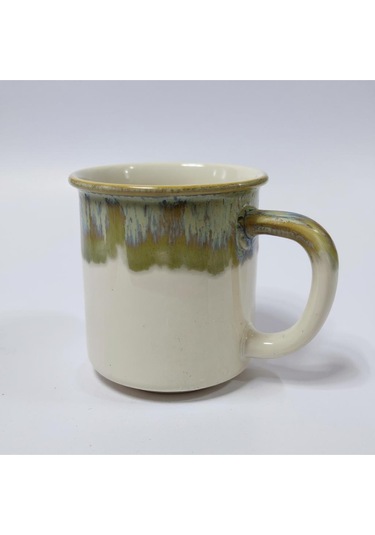 Seramik Kahve Kupası Yeşil-beyaz