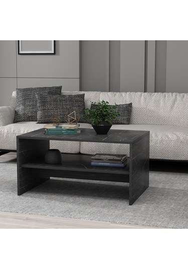 Apollon Orta Sehpa Siyah Mermer Desen Siyah Mermer Desen