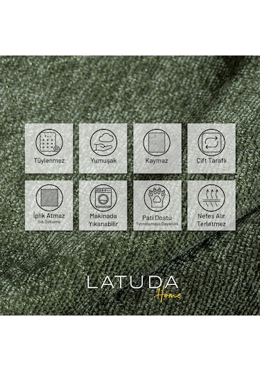 Jakarlı Şönil Koltuk Örtüsü Çekyat Örtüsü Koltuk Şalı 110x175 2 Ad. Kaymaz Sage Yeşil Yeşil