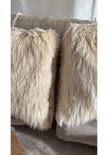 Home Yumuşak Dokulu Krem Bej Kare Kırlent Kılıfı 2 Li Set Çok Renkli