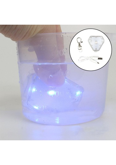 Homyl Köpek Tasması Gece Işığı Led Klipsli Etiket 3 Mod Beyaz