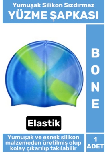 Seri Su Geçirmez Elastik Yumuşak Yüzücü Havuz Deniz Yüzme Şapkası Silikon Bone 1 Adet Çok Renkli