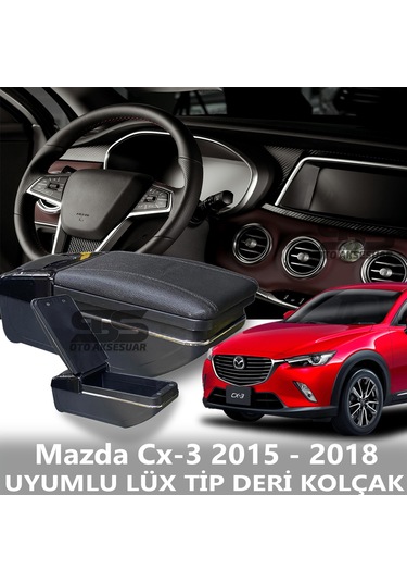 Mazda Cx-3 2015 - 2018 Uyumlu Premium Deri Kol Dayama Kolçak Lüx Tip
