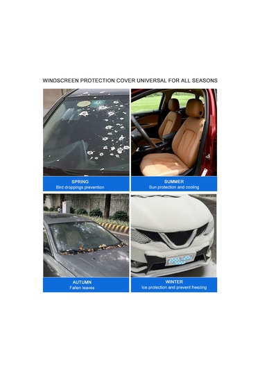 Dianziye Araç Cam Koruyucu Örtü - Peva Aluminyum Folyo + Pamuk, 142x120cm, Dört Mevsim Kullanıma Uygun, Toz Ve Güneşten Koruma, Kışta Kar Engeli