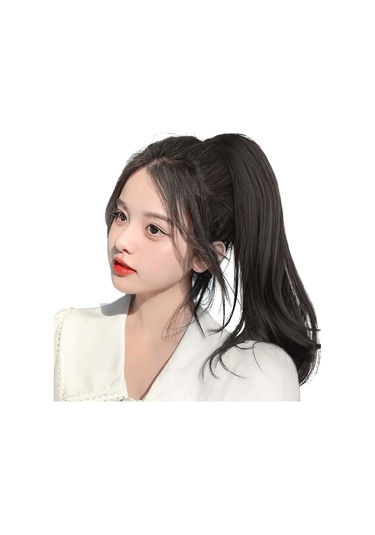 Peruk Kadın Kavrama Yüksek At Kuyruğu Simülasyonu Tam İnsan Saç Uzunluğu Hamur-büküm Tarzı Bezler Peruk Seti Süper Hafif At Kuyruğu Kıvırcık Saç Bağlayabilir