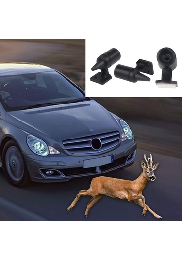 Neevoyu Plastik Otomobil Hayvan Kovucu 2 Adet - Ultrasonik Ve Led Işıkli Rüzgar Aktifli Geyik/yılan Uyarıcı, Gümüş