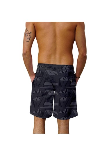 Uzun Boy Model Su İtici Özellikli Dijital Baskılı Erkek Plaj Deniz Şort Mayo 001