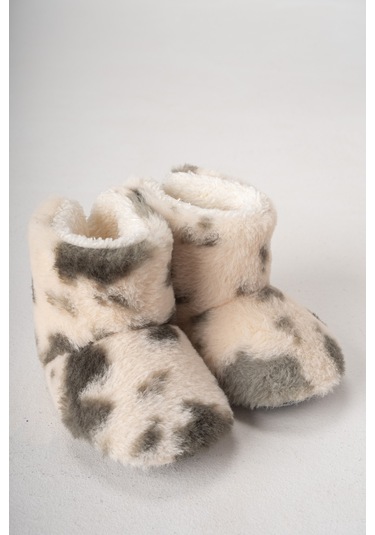 Çocuk Ve Bebek Panduf, Kışlık Peluş Bot, Yumuşak, Sıcak Tutan, Kaymaz Tabanlı Ev İçi Patik, Ev Botu Haki