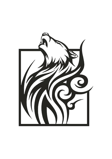 Tribal Kurt / Tribal Wolf 3d Duvar Dekoru - Şık Ve Minimalist Tasarım 19cm