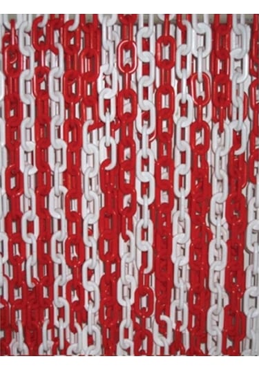 Mfk 6 Mm Plastik Zincir 1 Metre Kırmızı Beyaz Renk