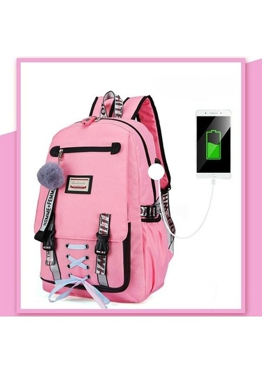 Dancemonkey Lebıhmurah Wbp11 Kadın Kız Okul Sırt Çantası, Siyah/nasır/narancı/pembe/kahverengi, 30x14x47 Cm, Seyahat Şarjlı Siyah