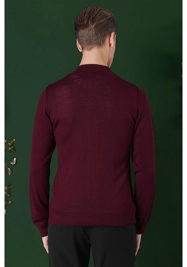 Tr 860 Slim Fit Bordo Klasik Triko Bordo