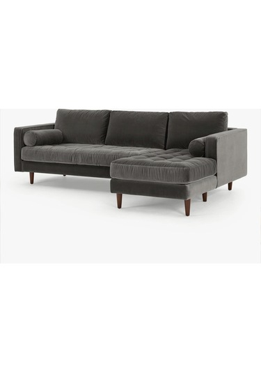 Ürgüp Modern Köşe Koltuk Takımı - Antrasit - Sağ Köşe-baby Face Yumuşak Kumaş Antrasit