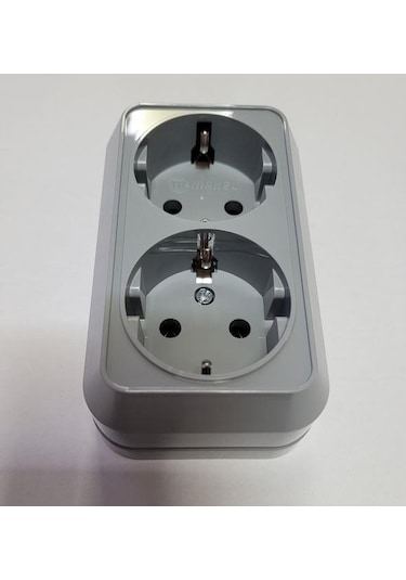 Makel Sıva Üstü Gri İkili Topraklı Priz