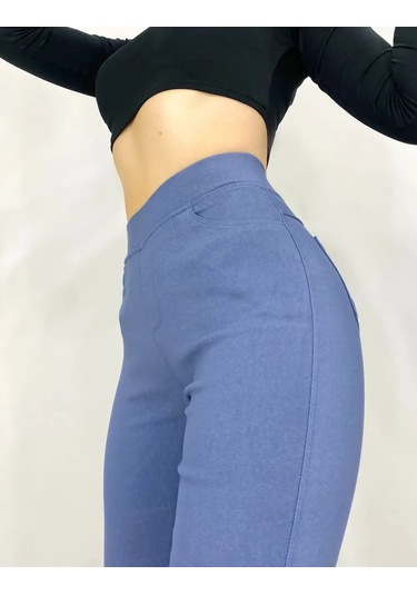 Natasha Beautıful Lastikli Jegging / Tüysüz 57213471 Açık Mavi