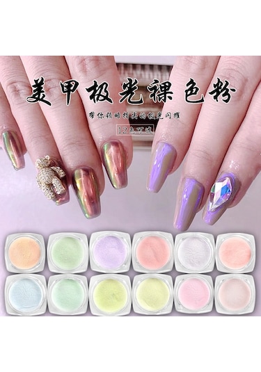 Yeni Tırnak Sanatı Aurora Buz Şeffaf Çıplak Ayna Bukalemun Fantezi Sihirli Ayna Peri Tırnak Simi 29 -2020 Yeni Aurora Nude Pudra