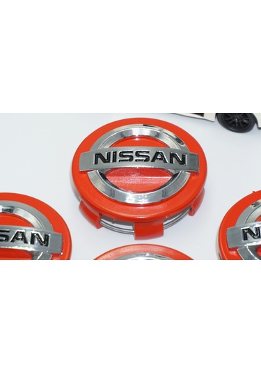 Dk Tuning Nissan Kırmızı Gümüş Jant Göbeği Kapak Seti 60mm
