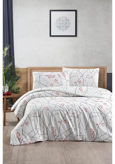 Menderes Home Cotton Collection Flanel Çift Kişilik Nevresim Takımı White
