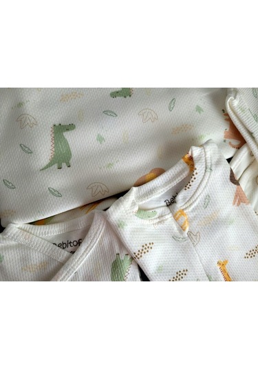 Incibaby 10'lu Erkek Bebek Hastane Çıkışı Zürafa Desenli Beyaz