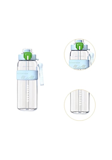 Suntek Spor Şişesi 27oz Kolay Temizlenebilir Pipetli Mavi