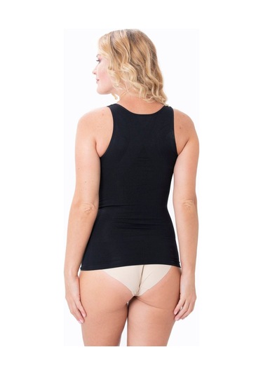 1 Beden Incelte Avantajlı 2li Paket Sıkılaştırıcı Toparlayıcı Zıbın Çıtçıtlı Korse Siyah Renk Çıtçıtlı Ve Atlet Siyah