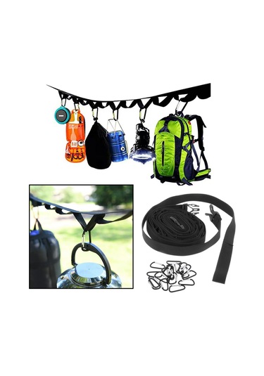 Homyl Çamaşır Askısı Için Açık Kamp İpi Halat Kancalı Kancalı Çok Renkli