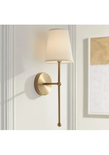 Modern Tasarım Duvar Ledli Pilli Aplik Tak Çalıştır Eskitme Gold Sarı