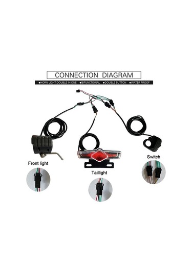 Ebitda Ebike Far Seti Lityum-iyon, Siyah, Bisiklet Işıkları Siyah