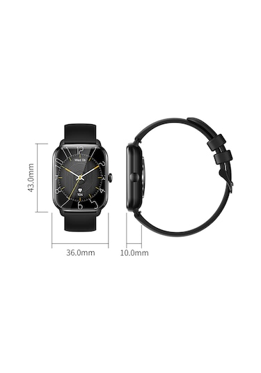 Teltree 1.9 İnç Renkli Dokunmatik Ekranlı Akıllı Saat, Bluetooth Arama, Ip67 Su Geçirmez, Çoklu Spor Modu, Android/ios Uyumlu, Siyah Milan Ve Silikon Kordon