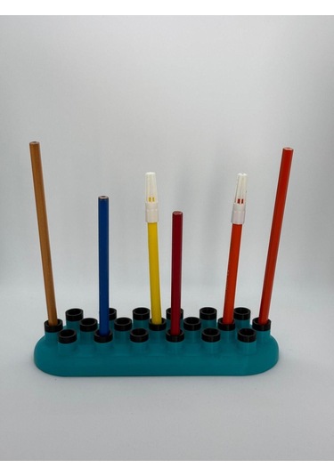 Ceviz Dizayn Standup Kalemlik Ondokuz Gözlü Boya Kalemi Düzenleyici Ressam Kalem Standı