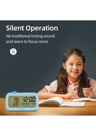 Dofolink Görsel Zaman Yöneticisi Öğrenci Zamanlayıcı - Lcd Ekran İki Gösterim, Geri/sayaç 1-60 Dakika, Takvim/tarih/saat/alarm, 3 Erteleme, Dönme Tuşu Pil Yok Beyaz